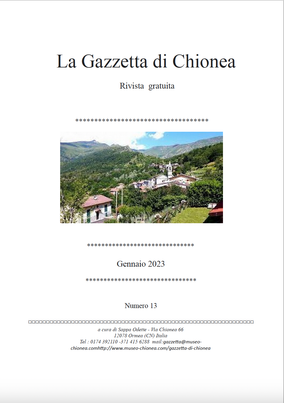 La Gazzetta Di Chionea Gennaio 2023 Museo Dei Ricordi